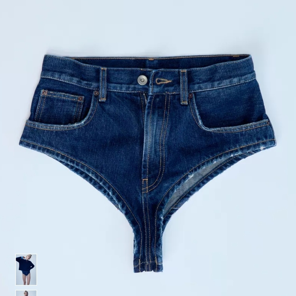 Zara Indigo Denim High-Rise Shorts